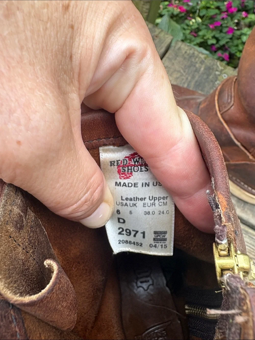 Red Wing size 6 Brown Leather Zip Engineer Boots